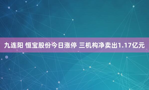 九连阳 恒宝股份今日涨停 三机构净卖出1.17亿元